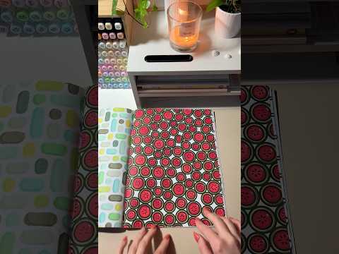 Oddly Satisfying Coloring ASMR 🍉🍉🍉 #coloringpages #satisfyingpatterns #asmrcoloring