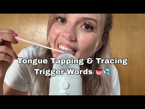 ASMR| Teeth & Tongue Tapping/Tracing, & Whispered Trigger Words 