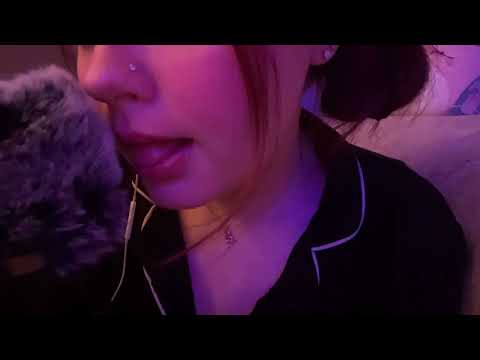 ASMR mouth sounds with fluffy mic scratching ʕ•́ᴥ•̀ʔっ