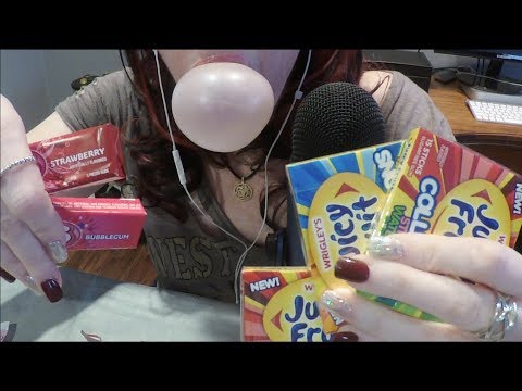 ASMR Gum Taste Test And Bubble Blowing. Whispered