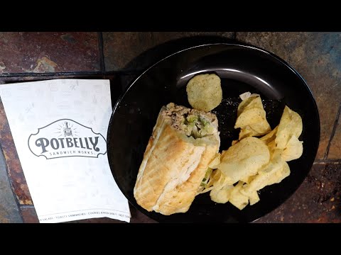 Potbelly's Tuna Sandwich & Menu w/ Sour Creme and Onion Chips ASMR Eating Sounds