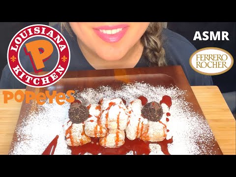 ASMR POPEYES BEIGNETS + FERRERO ROCHER MUKBANG 먹방 (EATING SOUNDS) NO TALKING | MANDY FOODS ASMR