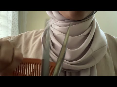 ASMR | 1 minute fast and quick haircut roleplay (hair brush, scissors sound, personal attention)
