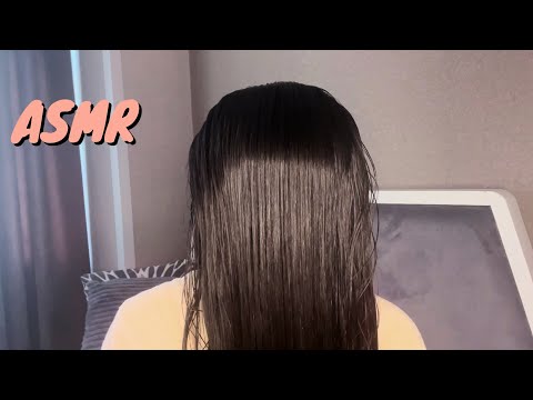 ASMR | Brushing My WET 💦 Hair Over My Face + ( Whispering ) 🧡