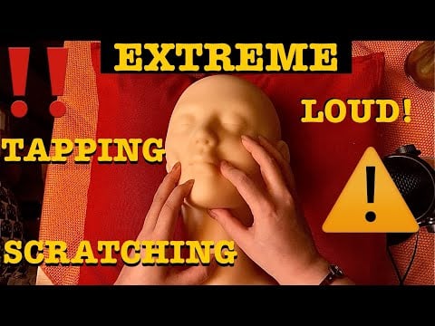 ASMR|⚠️EXTREME FAST AGGRESSIVE SCRATCHING & TAPPING ON MANNEQUIN. LONG NATURAL NAILS. No talking