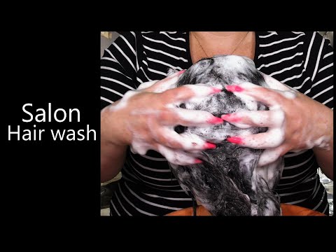 ASMR Shampoo and Hair Wash (Long Nails, Scalp Scratching, Scalp Massage, Water, Hair Brushing)