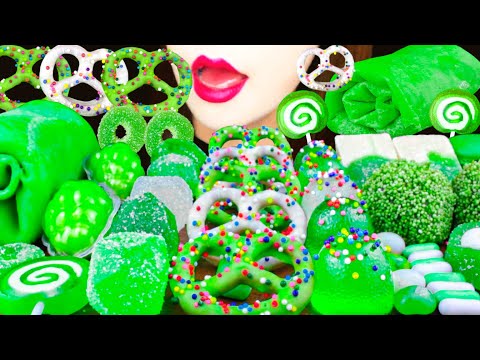 【ASMR】GREEN DESSERTS💚MUKBANG 먹방 食べる音 EATING SOUNDS NO TALKING