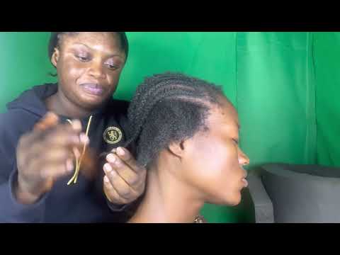 ASMR ✨SOFT WHISPER CORNROW LOOSENING ON MY COUSIN WITH GUM SOUND.