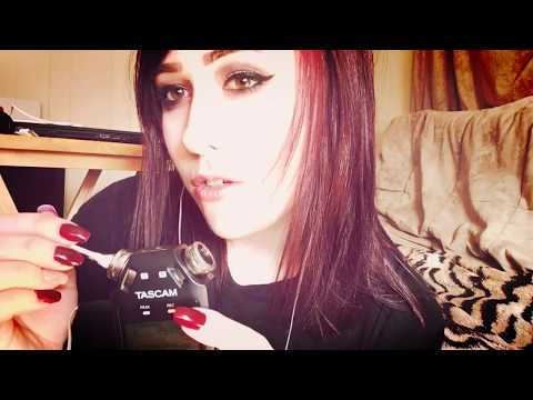 Binaural Tascam Mic Test ASMR  (Whispering, Tapping, Mic Touching)