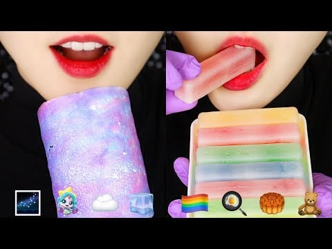 XYLITOL MARSHMALLOW ASMR RAINBOW WAX CANDY ASMR FREEZE-DRIED JELLY ASMR EMOJI FOOD ASMR 🏳️‍🌈