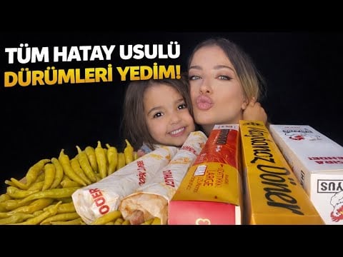 TÜM HATAY USULÜ TAVUK DÜRÜMLERİ DENEDİM 🤤 TÜRKÇE ASMR MUKBANG 