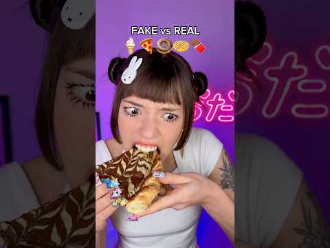 comida fake VS comida real | duvido você acertar (nível impossível) 🍩 #asmr #satisfying