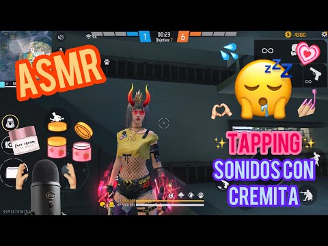 ASMR FREE FIRE 💘 TAPPING CON MIS UÑITAS Y SONIDOS CON CREMITA [HAND SOUNDS] ✨