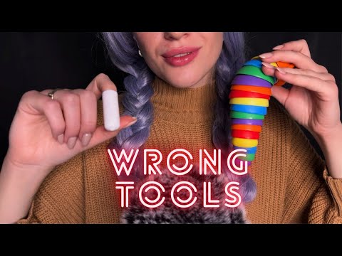 ASMR | Doing your Makeup using the WRONG PROPS! 🔨👀