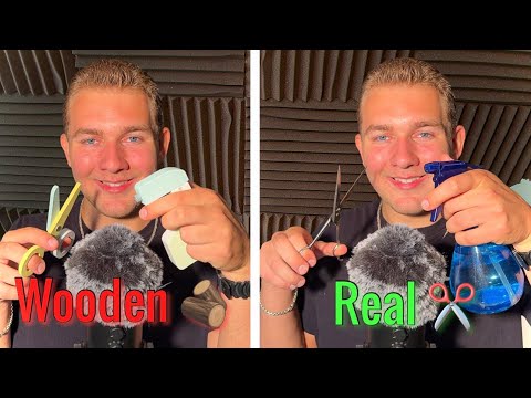 ASMR Wooden VS Real HAIRCUT 💈 
