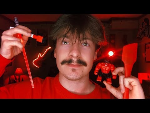[ASMR] Red ASMR Triggers | Light Triggers, Hand Movements, Fabric Scratching, etc. | Visual ASMR