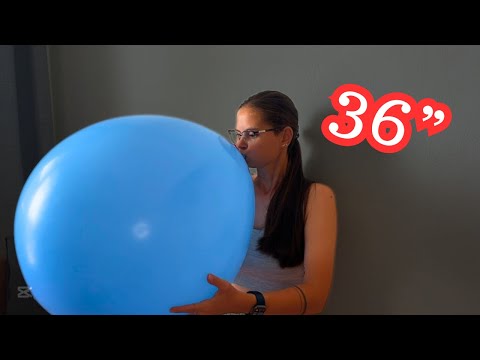 🎈 Can I Inflate This HUGE 36” Light Blue Balloon?! 😳💙 ASMR Blowing Balloon 