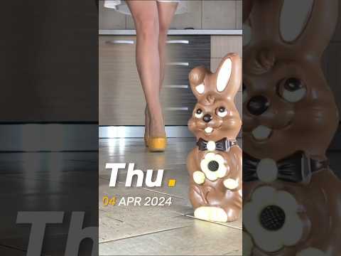 Pea vs. Chocolate Bunny! High Heels Crushing Food! Oddly Satisfying ASMR