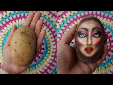 ASMR Maquiando Uma Batata #Sussurros #Satisfatorio #Carequinha #BatataMaquiada