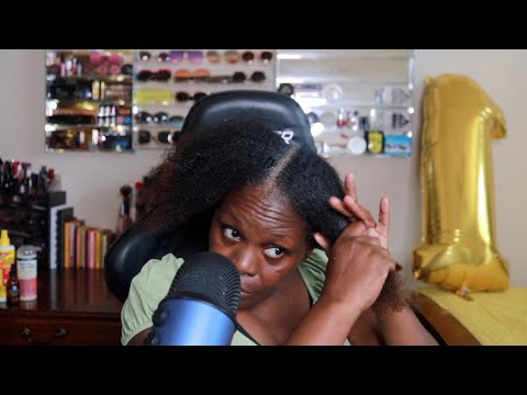 Summer Style Hair Braiding ASMR Gum Chewing