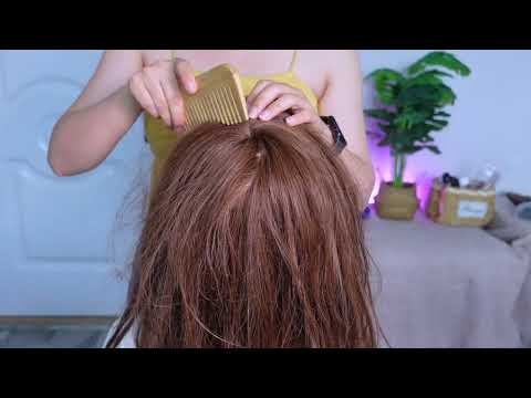 Brushing Tangled Hair with Wooden Combs No Talking Hair ASMR Sleep