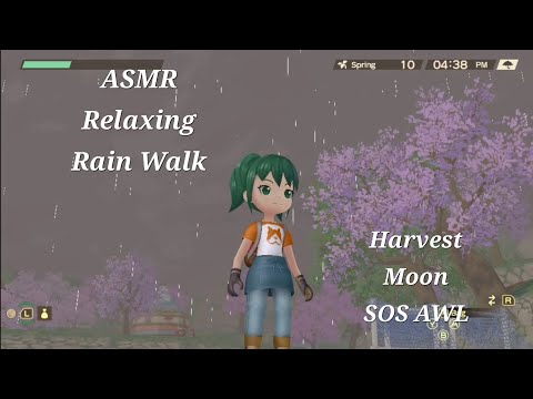 ASMR Harvest Moon Relaxing Rain Walk and Fishing