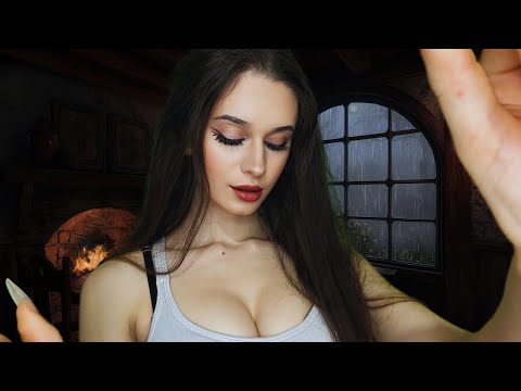 ASMR | Girlfriend Comforts You on a Cozy Rainy Night 🌧 Fireplace & Personal Attention for Deep Sleep