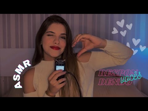 ASMR SUSSURROS e SONS DE BOCA para essa noite | Respondendo as perguntas de vocês