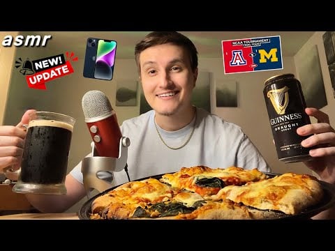 [ASMR] Pizza and Beer Mukbang 🍕🍻 (whisper ramble on anything & everything)