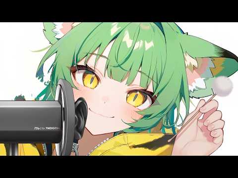【3DIO ASMR】💚Чистка ушек и близкий шепот 💚