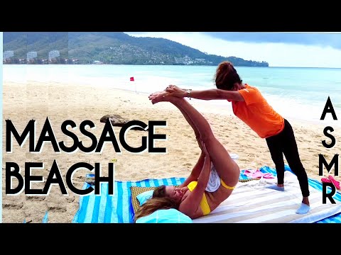 ASMR Thai beach massage on the sand by the sea!