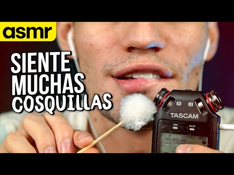 asmr MUY cerca del microfono, cosquillas para dormir - ASMR Español