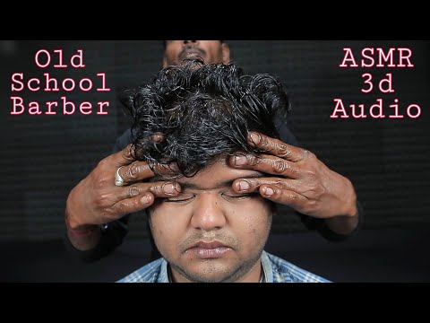 ASMR Closeup Forehead Tapping And Head Massage With Neck Crack By Old School Barber | Relaxing ASMR