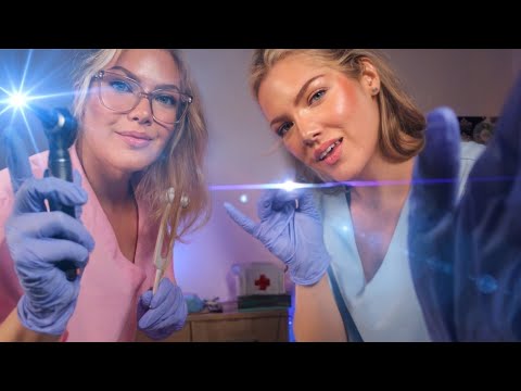 ASMR Cuidado Médico na Cama do Hospital 👩‍⚕️ Otoscópio, Teste de Visão, Sussurros, Várias Médicas