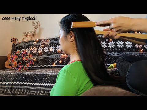 ASMR *SoOoOo Many Tingles* Hair Brushing, Double Combing, Flicking, HAIR SCRUNCHING, De-greasing!!