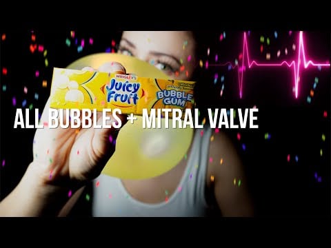 Happy National Bubble Gum Day! All Bubbles ASMR With New Gum & Female Mitral Valve Sounds With Steth