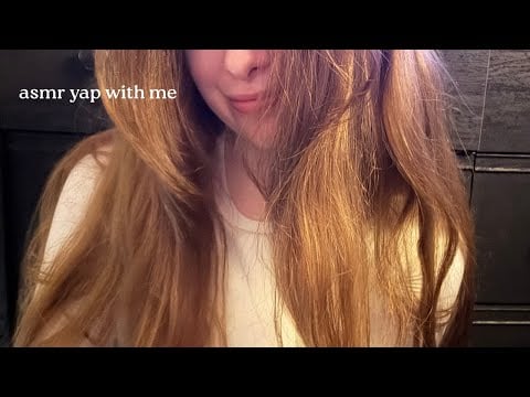 ASMR yap with me (whisper ramble & fluffy mic scratching)