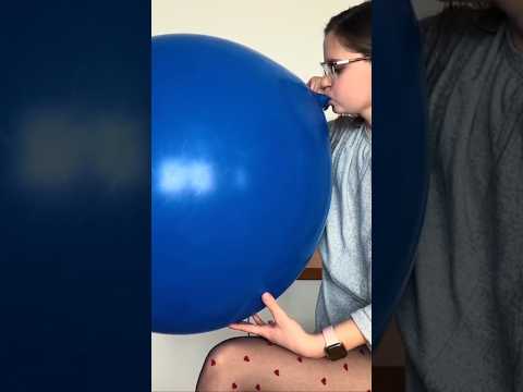 Blowing Gigant Blue Balloon #asmr #balloon #challenge