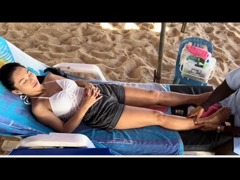 I GOT EXCELLENT THAILAND STREET MASSAGE  FOOT LEG  HAND MASSAGE with natural sounds for Deep sleep