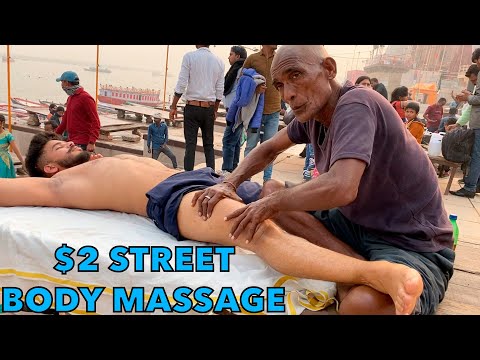 $2 STREET MASSAGE | ASMR STREET BODY MASSAGE BY STREET BARBER BABA CHAMUNDA | ASMR YOGi