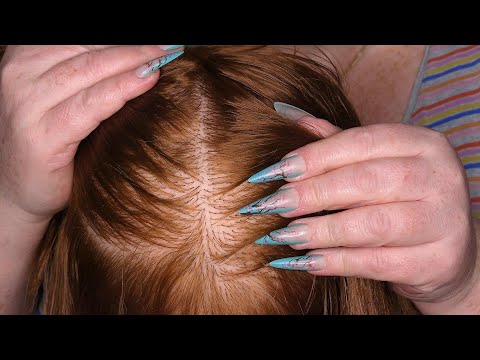 ASMR Scalp Check with Long Nails (Scalp Scratching, Whispering) Hairdresser Roleplay