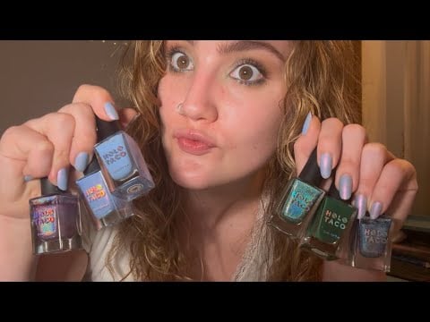 ASMR nail polish unboxing (HOLO TACO TOUR 💖✨😋) shoutout simply nailogical 🤩