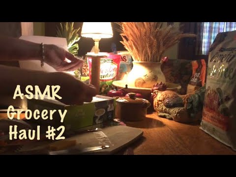 ASMR Grocery Haul 2/Opening packages/Tasting food (No talking)Tons of crinkles