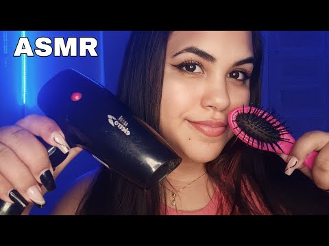 ASMR LAVANDO E HIDRATANDO SEU CABELO 💆🏻‍♀️✨ (Sons de água, creme , escova e mais..)