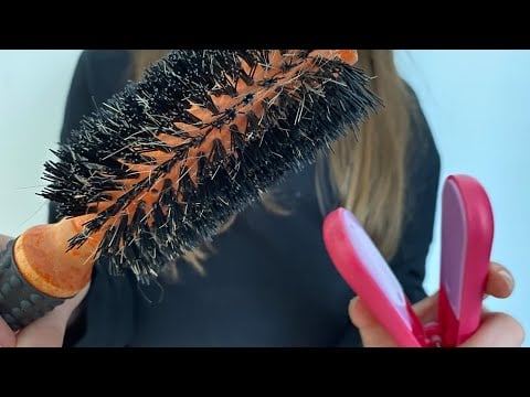 ASMR doing your hair | hair brushing | hair straightening | water spray | combing | no talking