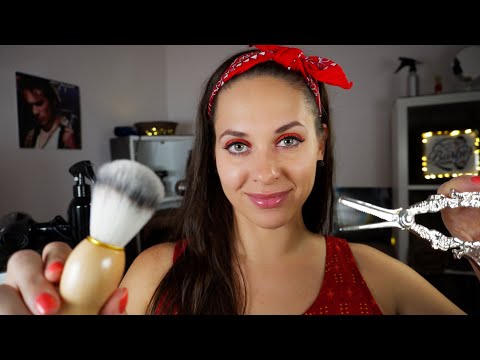 ASMR men's shave barber shop roleplay