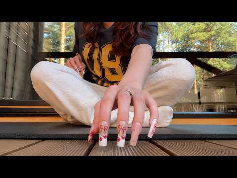 ASMR Let's Relax Outside 🍃 Floor Tapping, Birds & Nature Sounds