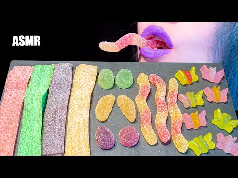 ASMR: SOUR SNAKES, SUGARY CANDY STRIPES, BUTTERFLIES | Sour Candy 🍭 ~ Relaxing [No Talking|V] 😻