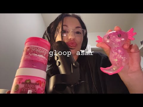 asmr aggressively handling pink gloop | rambles