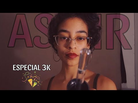 ASMR ESPECIAL DE 1 HORA 🥳 (especial 3K) - gatilhos visuais, tapping, som de chuva, música no fundo +